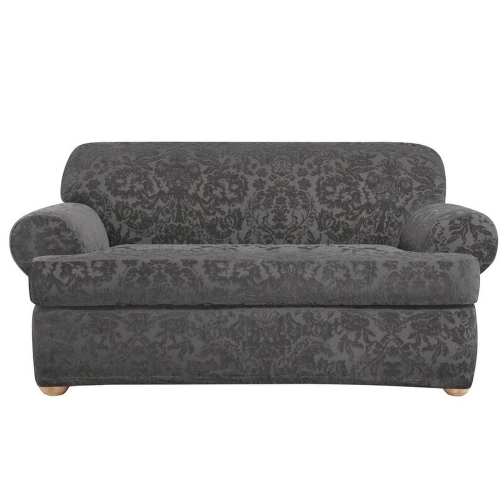 Stretch Jacquard Damask Two Piece sofa Slipcover